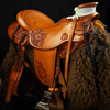 The Buckaroo Wade  Rick Reed Tree. Fork is 6&1/4 X 7&1/2 X 4 inch. 16 inch deep seat.  cantle 4&1/2 high by 12&1/2 inch wide.  7/8ths Flat Plate Riggin. Hand tooled and Hand built by Keith Valley.